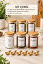 300ml 6-Piece Glass Spice Set with Bamboo Vacuum Lid and 6 Wooden Spoons - 2
