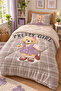 Teddy with Purple Dress and Bag Single 160X220 cm Welsoft Double-Sided Quilt and Sleeping Set - 8