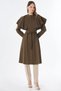 Cape Detailed Long Tunic Dark Khaki - 2