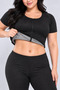 Unisex Original Thermal Sauna Bottom Top Zippered Short Sleeve Tights Sweating Tracksuit Set - 4