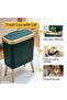 Slim Bathroom Trash Can with Lid and Gold Edge,4 Gallon Narrow Plastic Garbage Bin for Kitchen and Office - 3