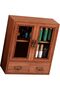 Wooden Desktop Storage Cabinet with Double Doors and Drawers,Retro Jewelry and Cosmetic Organizer for Perfume and Cups - 5