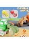 Press and Go Engineering Vehicle Toy Set,4 Pack Trucks for Toddlers,Friction Powered Excavator,Forklift,Roller and Pile Driver - 4