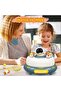 Pop Up Rocket Board Game,Interactive Educational Toy with Sound and 2 Catching Nets,PK Mode Rocket Launcher Game for Kids - 3