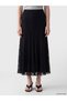 Alita City Farkıyla Xside Black Lace Patterned Long Women's Skirt - 2