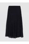 Alita City Farkıyla Xside Black Lace Patterned Long Women's Skirt - 5