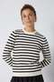 Striped stretch knit sweater 7050 - 2
