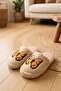Women's Mink Large Yellow Butterfly Embroidered Detailed Plush Furry House Slippers 3 cm Byndi̇mjsarikel - 7