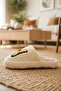 Women's Ecru Large Yellow Butterfly Embroidered Detailed Plush Furry House Slippers 3 cm Byndi̇mjsarikel - 7