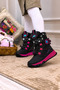Girl's Boots Black Lilac Fur Inside Non-Slip Sole Band Orthopedic - 2