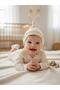 Baby Girl Textured Pique Fabric Cotton Hat and Booties Jumpsuit - 2