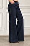 Pocket and Side Drop Stone Detailed Palazzo Jeans