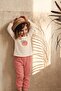 Printed Seasonal Baby Set 0-3 Years Old Ecru Pink