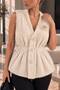 Elastic Waist Buttoned Beard Knitwear Women's Vest - 5