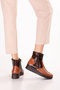 Women's Genuine Leather Snake Patterned Light Sole Double Zipper Boots Elnr.1262 Tan Snake - 5