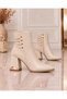 Women's Thick Heeled Boots with Lace-Up and Zipper, Daily Stylish Boots