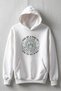 Printed White Oversize Hooded 3 Thread Cotton Unisex Sweatshirt