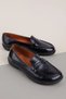Women's Genuine Leather Wide Toe Comfortable Loafer Shoes Esfa.602 Navy Blue Honeycomb - 6