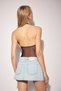 Parlak denim şort etek - 5
