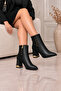 Women's Thick Heeled Boots with Lace-Up and Zipper, Daily Stylish Boots - 4