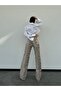 High-Waisted Snake Skin Patterned Wide-Leg Denim Trousers - Eye-Catching Snake Skin Jeans - 3