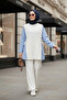 Liora Women's Modest Two-Piece Set – Cotton Double Yarn Shirt Detailed-Ecru - 3