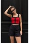 Strapless Sleeveless Button Detail Tricot Women's Bluz - 2