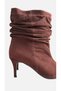 Emery Heeled Boots Coffee Suede Genuine Leather - 7
