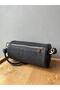 Black Straw Cylinder Model Women's Handbag with Leather Strap Hand and Shoulder Bag - 3