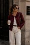 Gold Buttoned Boucle Comfortable Women's Knitwear Cardigan
