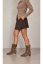 Vivienne Classic Heeled Boots Daily Genuine Leather Light Tan Suede - 2