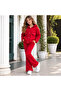 3 Thread Raised Winter Wide Leg Bottom Top Girl's Tracksuit Set with Fleece Inside - 2