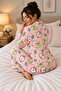 Cotton Buttoned Double Milan Pajama Set Pink Patterned - 2