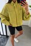 Transparent Jacket Shirt with Large Pockets and Standing Collar Per9753