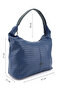 Women's Navy Blue Knitted Printed Shoulder Bag - 3