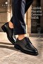 Men's Genuine Flotur Leather Lace-Up Daily Casual Shoes Eva Sole Black - 6