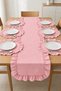 Ruffle Detailed Linen 50 X 150 Runner & Placemat Set – 7 Piece Dowry Collection 6 American Service Pieces 1 Runner - 3