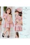 Girl Child Powder Pink Single Grain Orchid Flywheel Sleeve Dress Birthday Party Special Occasion Dress
