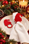 Decorative Christmas Napkin Holder 6-Piece Red Hat Motif Felt Napkin Ring Napkin Ring