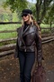 Acı Kahve Leather Jacket with Additional Collar and Epaulettes - 1047 - 3