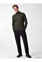 Khaki Half Turtleneck Striped Men's Knitwear Sweater from Guliis Store - 2