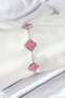 316L Steel Silver Chain Pink Color Clover Bracelet