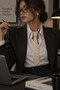 White Pearl Design Tie Necklace – Elegant and Modern Accessory for Women - 5