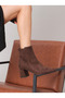 Larissa Vita Women's Pointed Toe Heeled Boots 0012651 Brown Suede