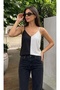 Sleeveless Strappy V-Neck Tricot Women's Blouse - 2
