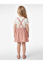 Polka Dot Cotton Square Neck Strappy Velvet Dress - 3