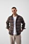 Fergus Relaxed Fit Cotton Block Check Lumberjack Men's Shirt - Brown - 6