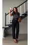 Navy blue belted skater jeans - 5