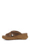 Women's Hazelnut Padded Sole Genuine Leather Slippers - 5