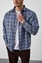 Carol Relaxed Fit Cotton Striped Flannel Men's Shirt - Blue - 6